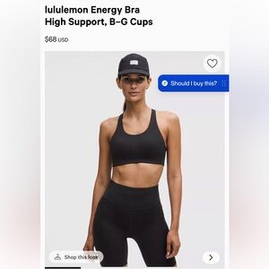 Lululemon Athletica high energie Pink Sports Bra 32 DDD